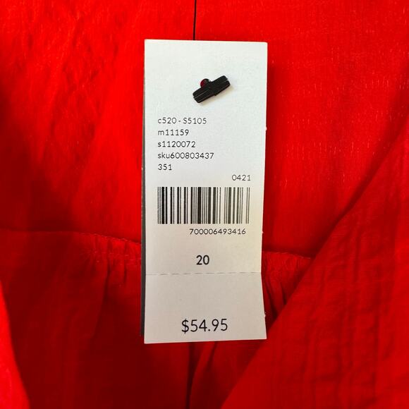 Lane Bryant Top Faux Wrap Red Belt Plus Size 20 NWT Summer Spring Short Sleeve - Picture 7 of 9